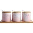 Marble Ceramic Condiment Jars Set-3 Piece - ecomstock