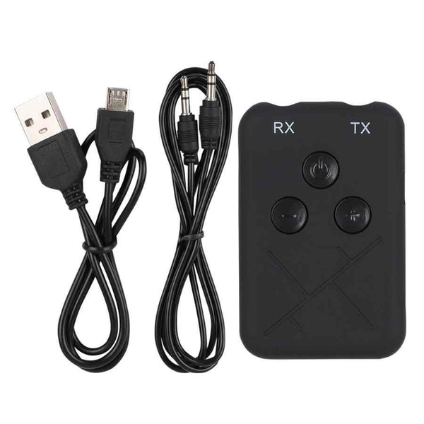 RX-TX-10 2in1 BT Audio Transmitter Adapter 3.5mm AUX for TV Headphones - ecomstock