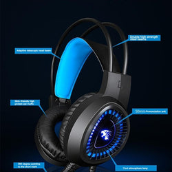 Gaming Stereo Headphone with Mic & LED Light - ecomstock