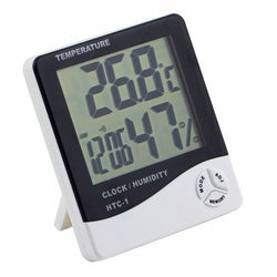 Digital Temperature Clock and Humidity Meter - ecomstock