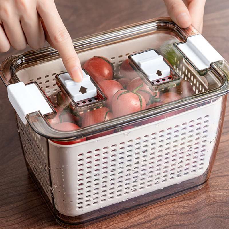 2 in 1 Multifunctional Refrigerator Fruits and Vegetable Storage Conta