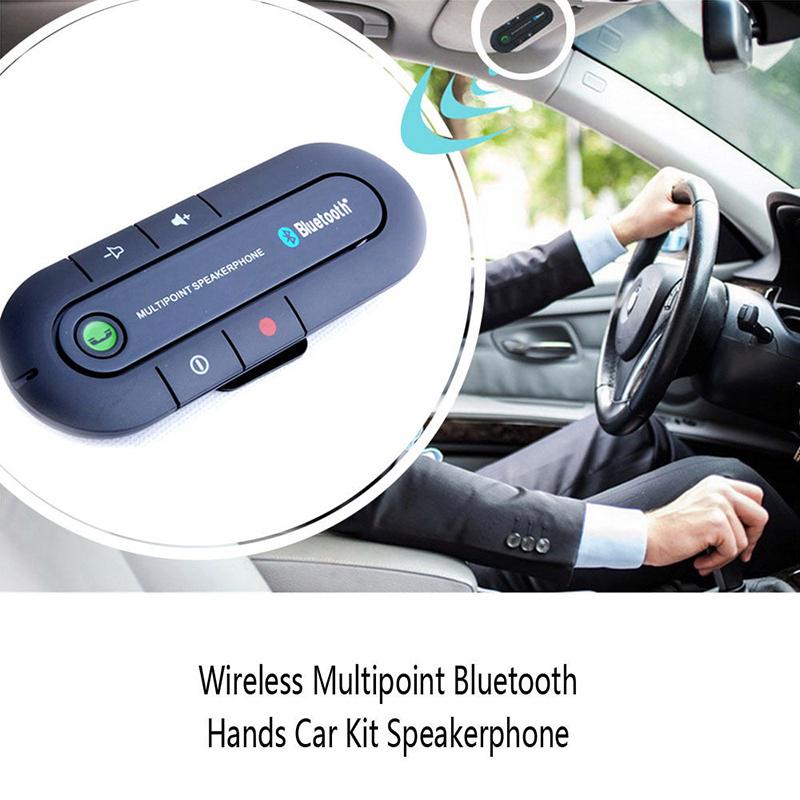 Wireless Multipoint Bluetooth Handsfree Car Kit Speakerphone - ecomstock
