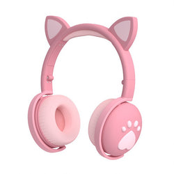 Kiddies Cute Cat Ear Paw LED Light Wireless Headsets - ecomstock