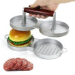 Double Presser Burger Mould with Wood Handle - ecomstock