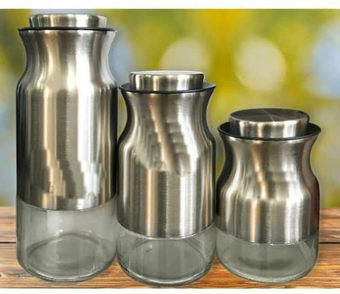 3 Pcs Stainless Steel Canister Set - ecomstock