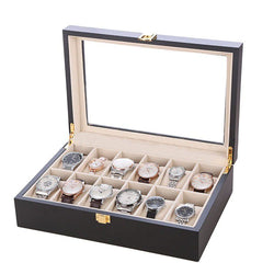 Watch Case Elegance Organizer box with Glass Display- 12 Slot - ecomstock