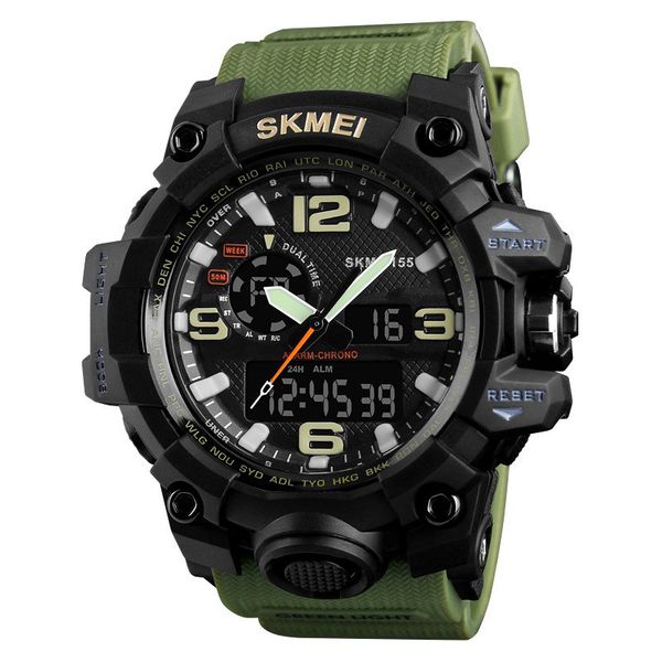 Skmei 1155 Multifuctional Sports Watch-Army Green - ecomstock