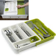 Expander Cutlery Drawer-Green&White - ecomstock