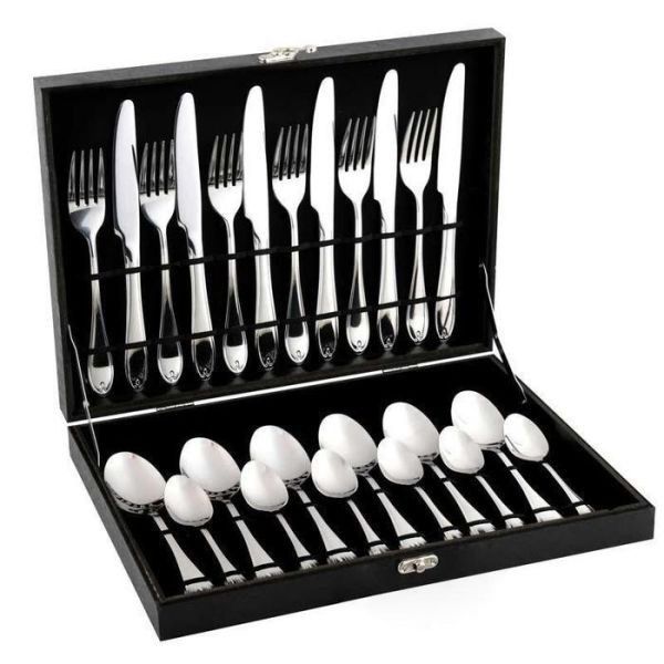 24 Piece Cutlery Set- Silver - ecomstock