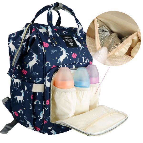 Unicorn diaper bag backpack-navy blue - ecomstock
