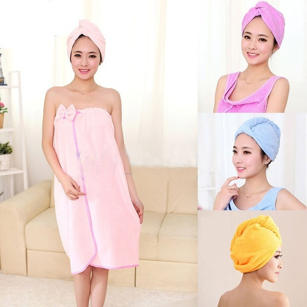 Hair Towel Cap Magic Microfiber  Fast Drying Towel Bath Wrap - ecomstock