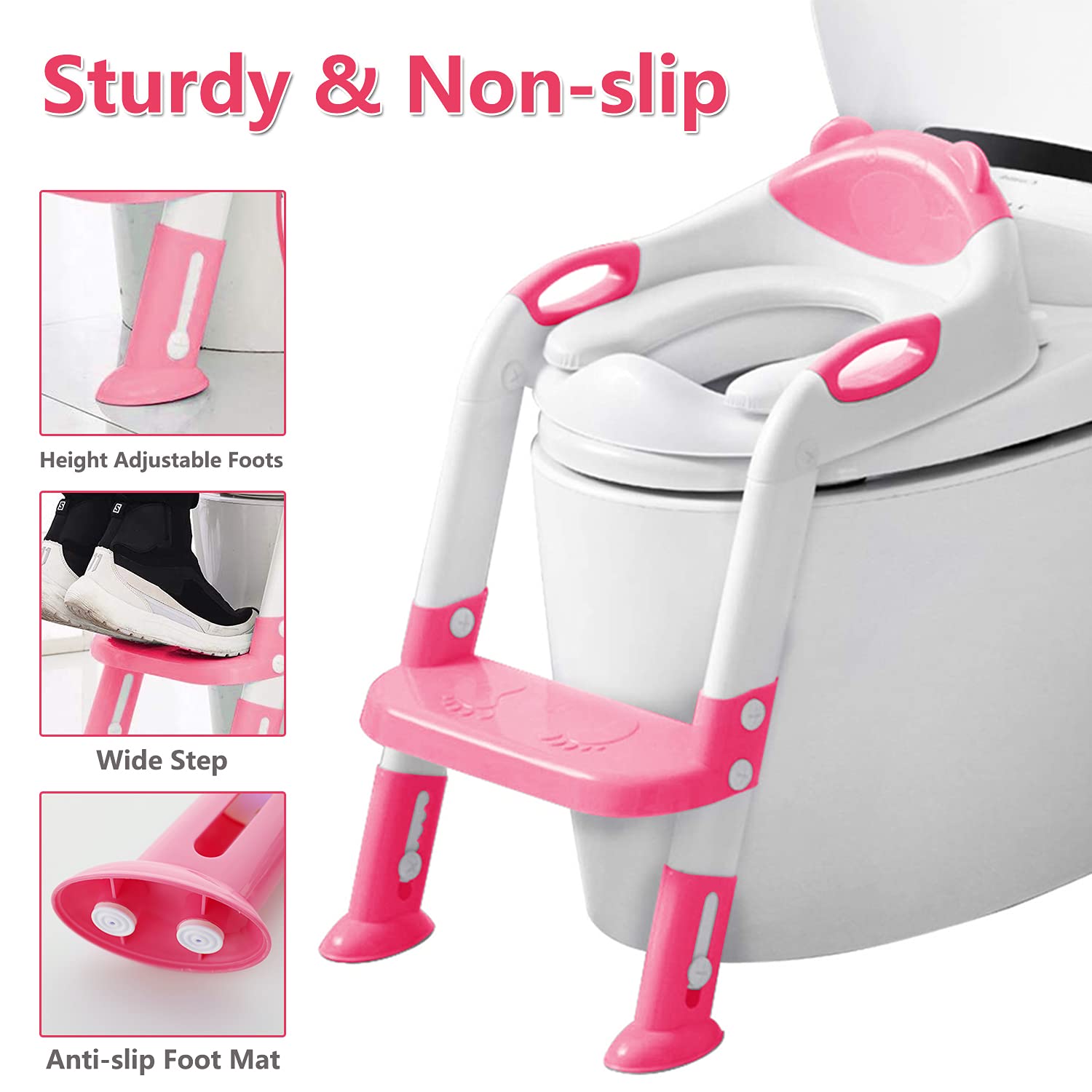 Toddlers Potty Training Ladder with Toilet Seat - ecomstock