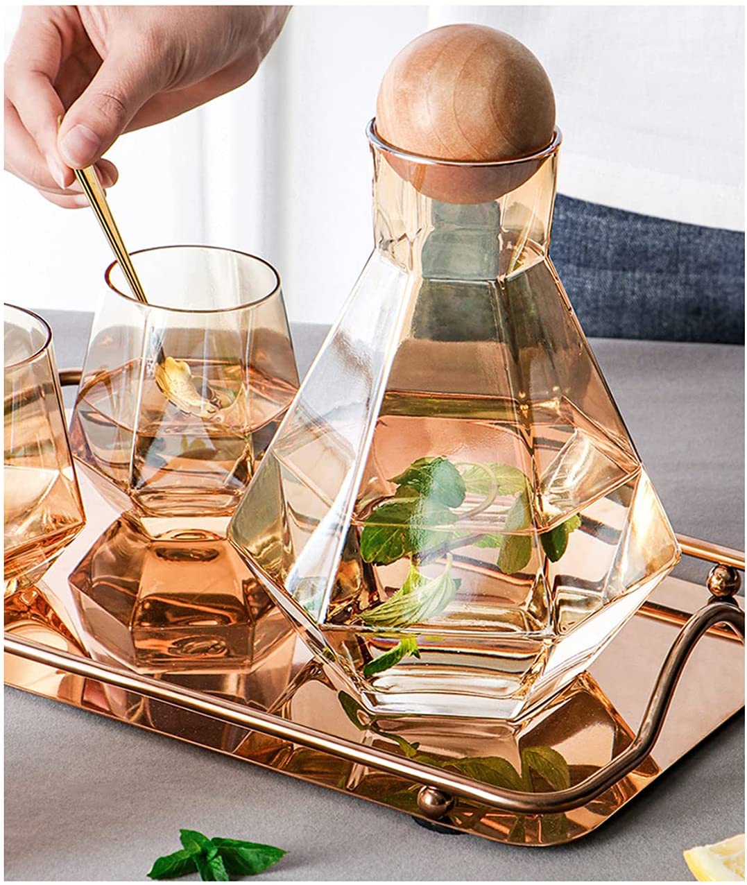 7 Pcs High Quality Elegant Crystalline Glass Ware - ecomstock