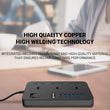 Universal Power Strips 3 Way Outlets with 6 USB Ports - ecomstock