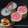 Double Presser Burger Mould with Wood Handle - ecomstock