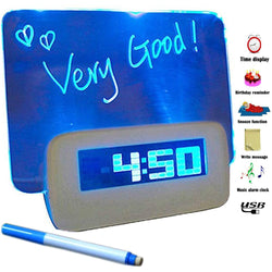 Alarm Clock with Scribble LED Fluorescent Message Memo Board