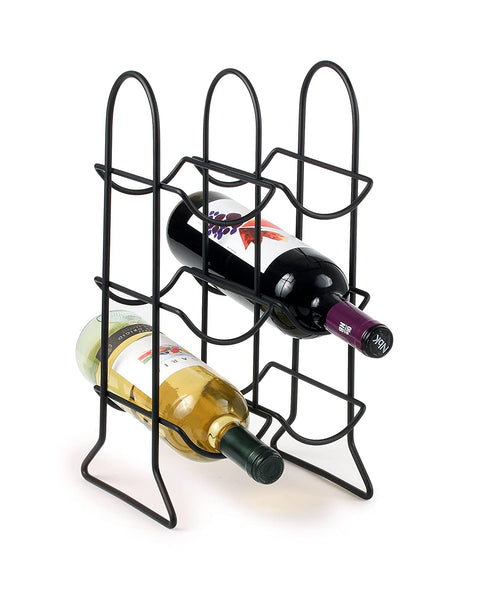 Six Bottles Wine Holder Rack-Black - ecomstock