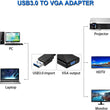 USB 3.0 to VGA Display External Video Graphic Cable Adapter for Windows PC - ecomstock