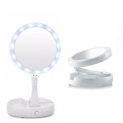 Portable Foldaway Make Up Mirror with LED
