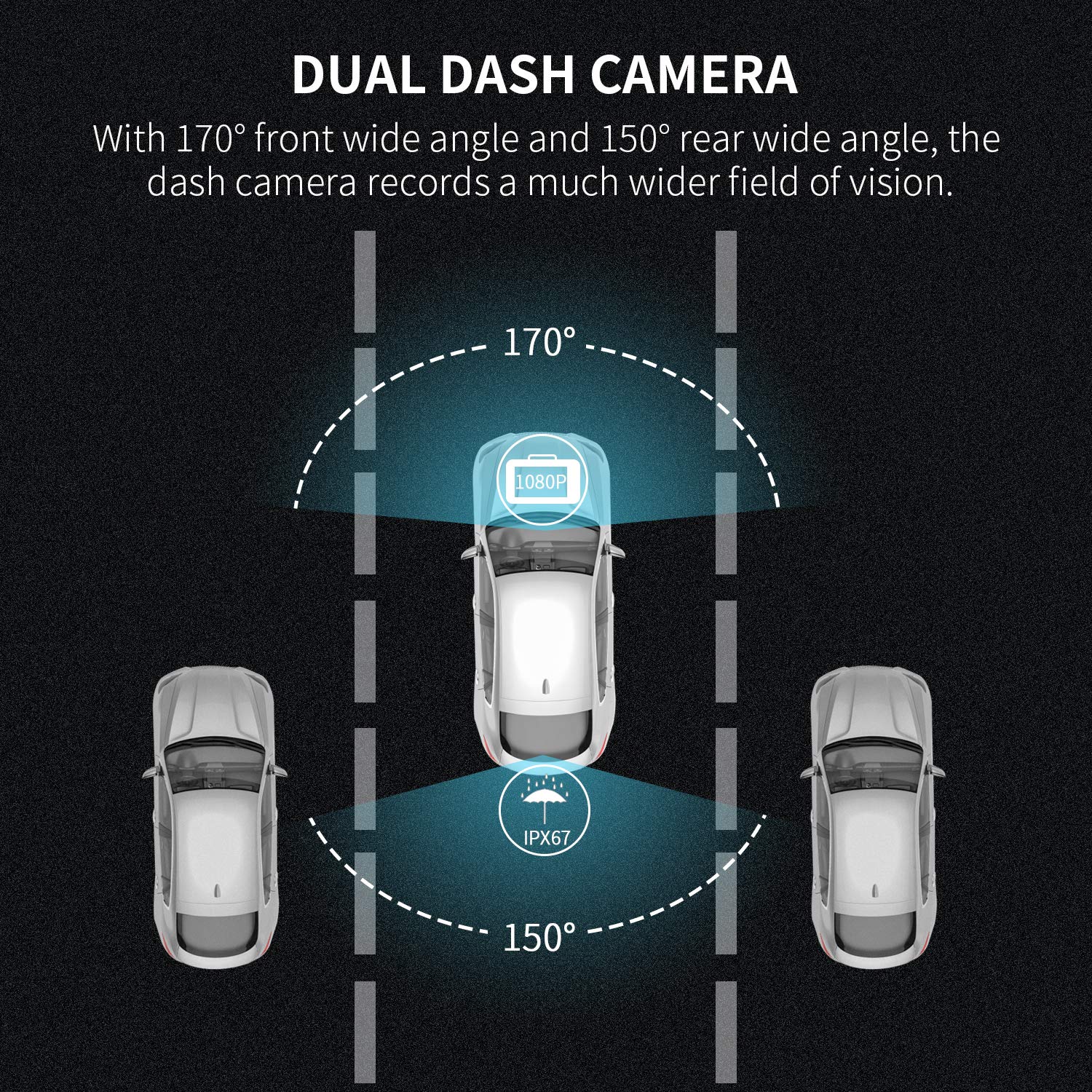 Dual Lens Vehicle BlackBox DVR Dash Camera - ecomstock