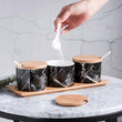 Marble Ceramic Condiment Jars Set-3 Piece - ecomstock