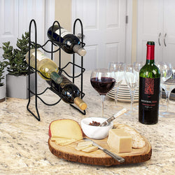Six Bottles Wine Holder Rack-Black - ecomstock