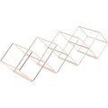 Long Geometric Square Seven Bottles Wine Rack Holder-Copper - ecomstock