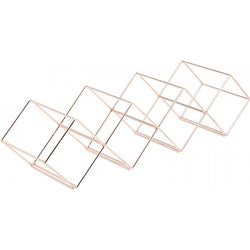 Long Geometric Square Seven Bottles Wine Rack Holder-Copper - ecomstock
