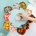 Petal Pattern Swivel Plastic Snack Plate - ecomstock
