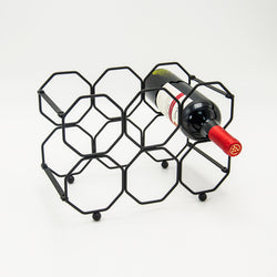 Powder Coating Tabletop Folding Six Bottles Wine Holder Storage Rack - ecomstock
