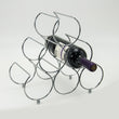 Elegant Triangle Circle Six Bottles Holder Wine Rack Table-Silver - ecomstock