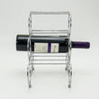Elegant Triangle Circle Six Bottles Holder Wine Rack Table-Silver - ecomstock