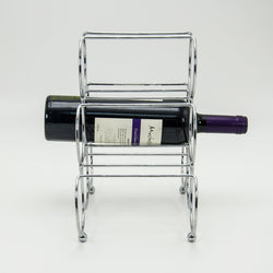 Elegant Triangle Circle Six Bottles Holder Wine Rack Table-Silver - ecomstock