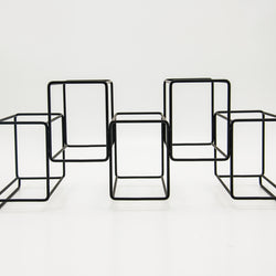 Stylish Rectangle Long Iron Wire Five Bottles Wine Holder Rack - ecomstock