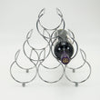 Elegant Triangle Circle Six Bottles Holder Wine Rack Table-Silver - ecomstock