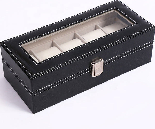 PU Display Case Box Watch Jewelry Storage Organizer