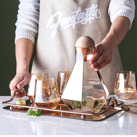 7 Pcs High Quality Elegant Crystalline Glass Ware - ecomstock