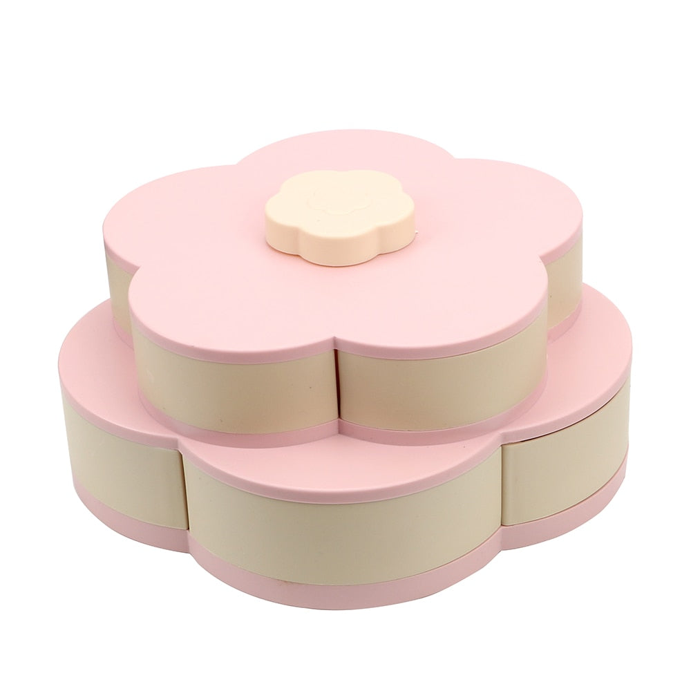 Petal Pattern Swivel Plastic Snack Plate - ecomstock