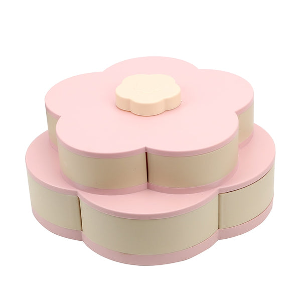 Petal Pattern Swivel Plastic Snack Plate - ecomstock