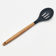 Silicone Slotted Spoon with Wood Handle - ecomstock