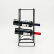 Double Row Six Bottle Wine Rack-Black - ecomstock