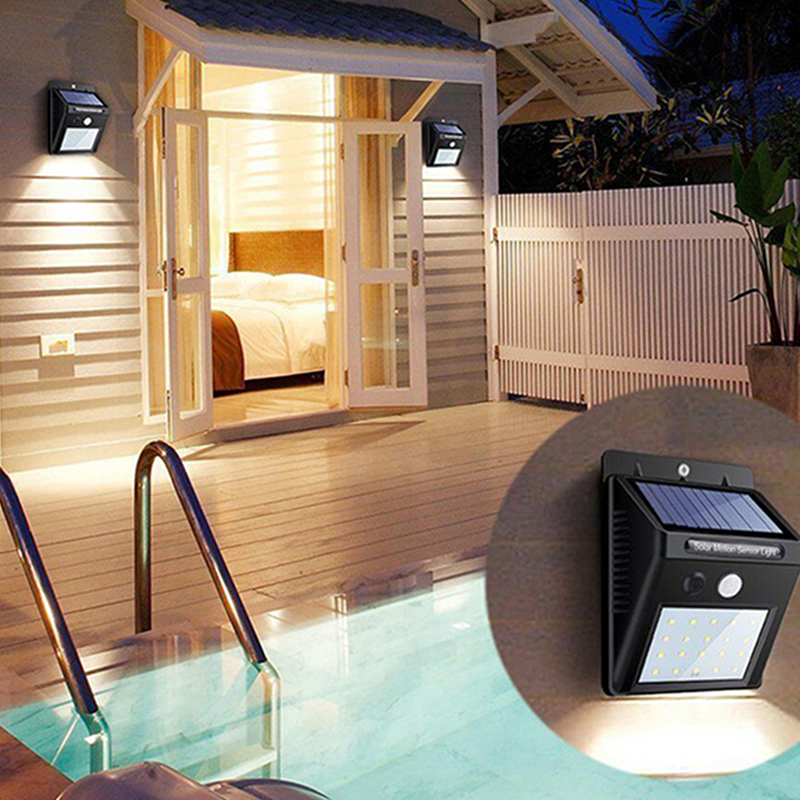 Outdoor Solar Powered LED Wall Light