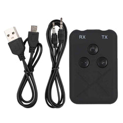 RX-TX-10 2in1 BT Audio Transmitter Adapter 3.5mm AUX for TV Headphones - ecomstock