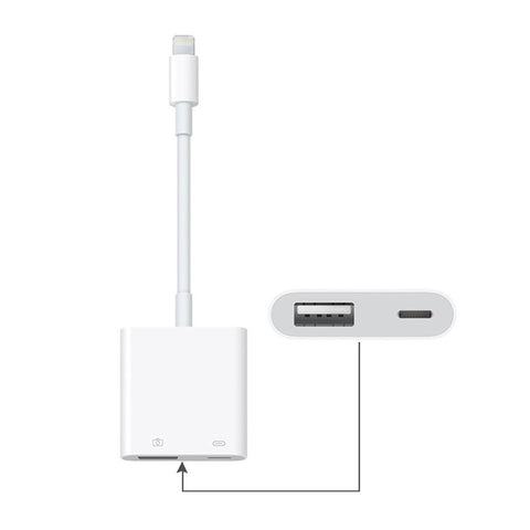 Lightning to USB 3 Camera Digital iPhone AV Adapter - ecomstock