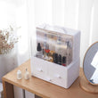 Portable Make Up Cosmetic Storage Box with Drawers and Lids - ecomstock