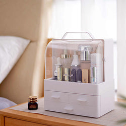 Portable Make Up Cosmetic Storage Box with Drawers and Lids - ecomstock