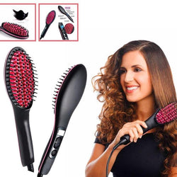 Straight Artifact Ceramic Electronic Hair Straightening Brush - ecomstock