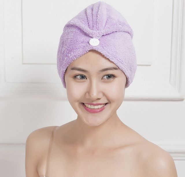 Hair Towel Cap Magic Microfiber  Fast Drying Towel Bath Wrap - ecomstock