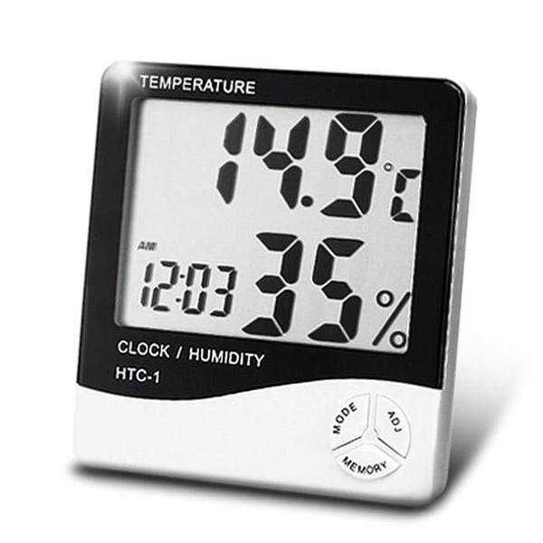 Digital Temperature Clock and Humidity Meter - ecomstock