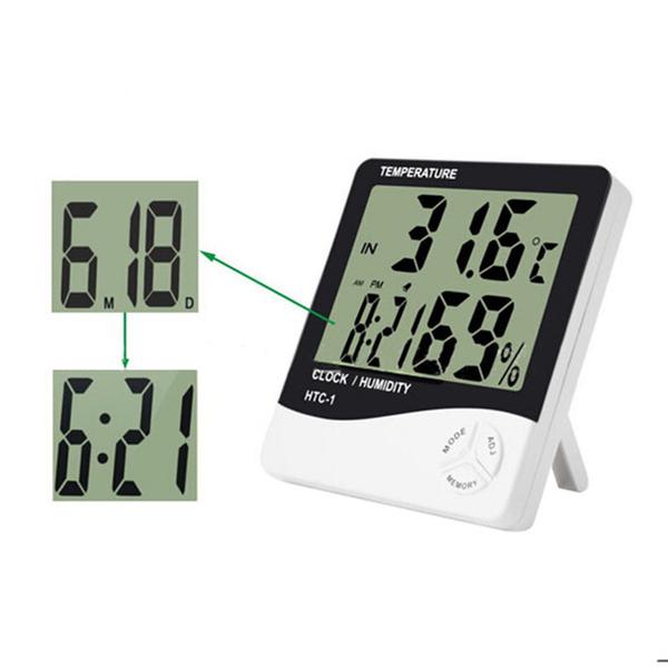 Digital Temperature Clock and Humidity Meter - ecomstock